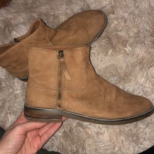 Brown suede boots